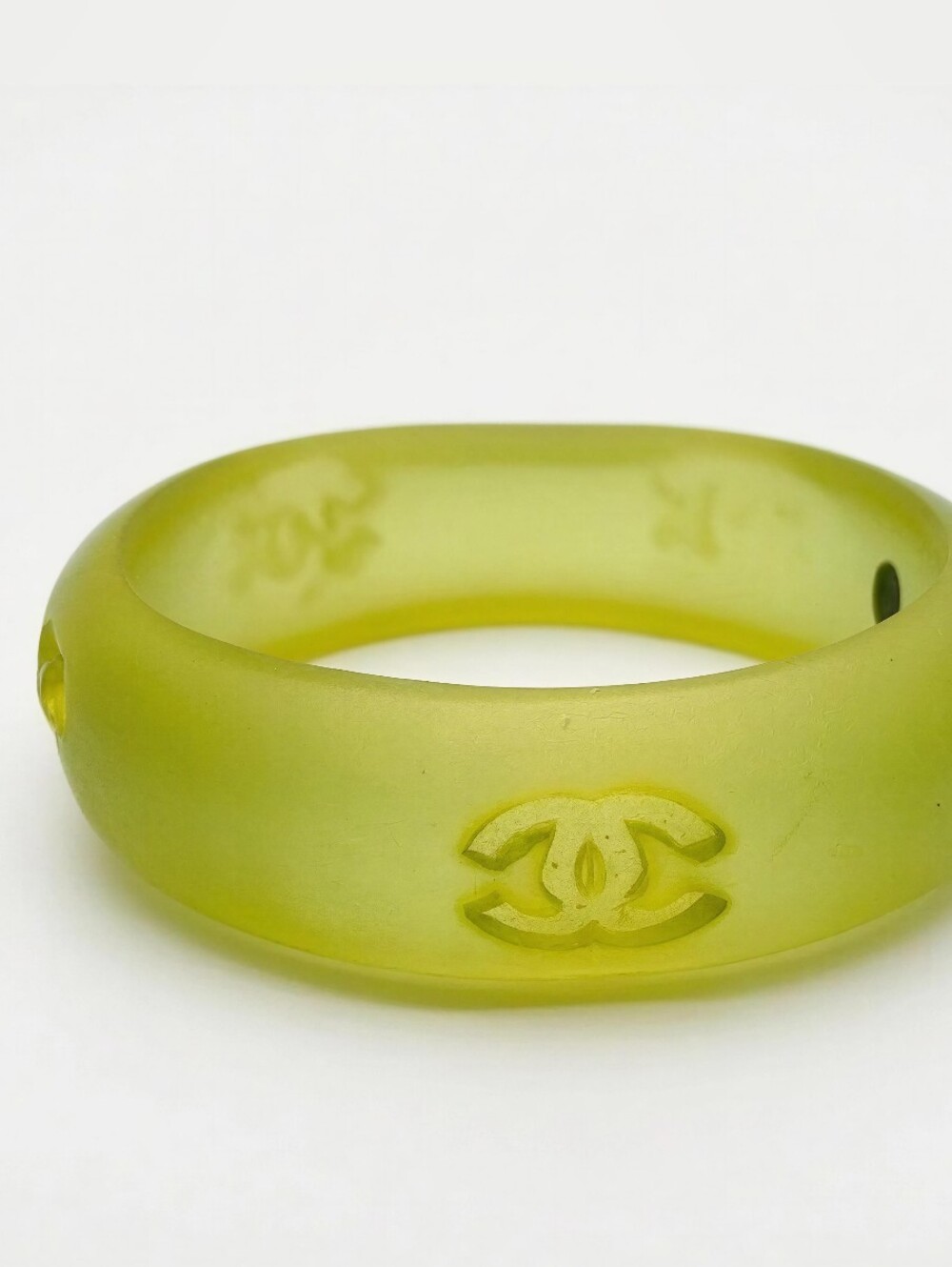 Chanel Coco Mark Resin Green Bangle - Picture 7 of 11